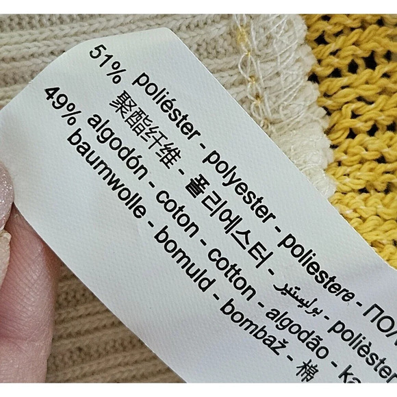 Zara Women Yellow Striped Vest Sleeveless V-Neck Pullover Sweater Size S - Picture 6 of 7